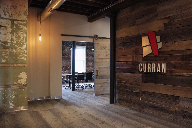 Curran entrance with rustic elements