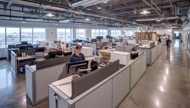 Heritage office with cubicles